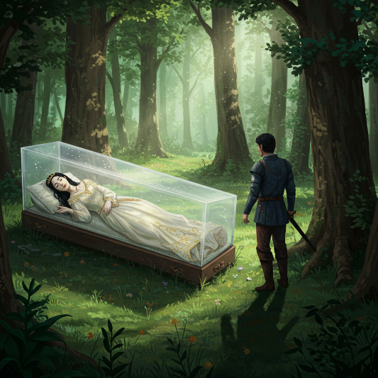 유리관에 누워있는 백설공주