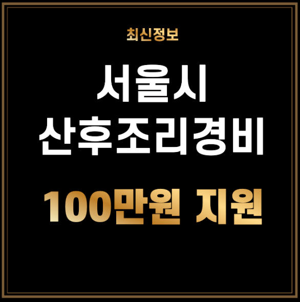 서울시 산후조리경비 100만원 지원