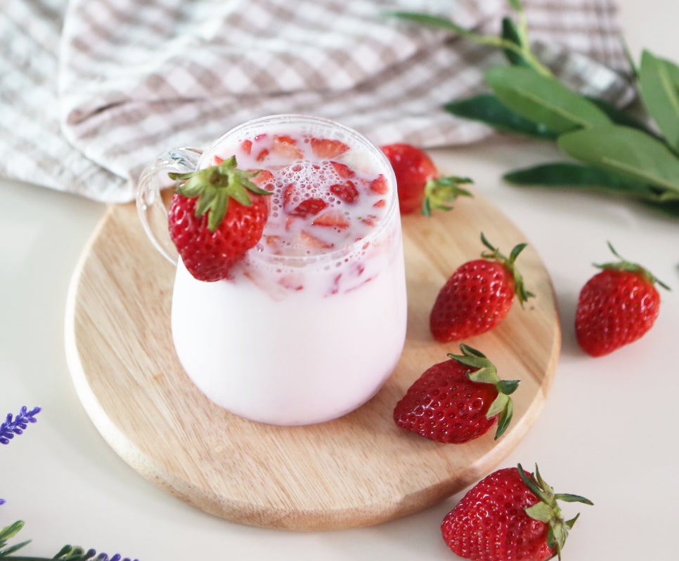 딸기청 &amp; 카페 딸기라떼 만들기