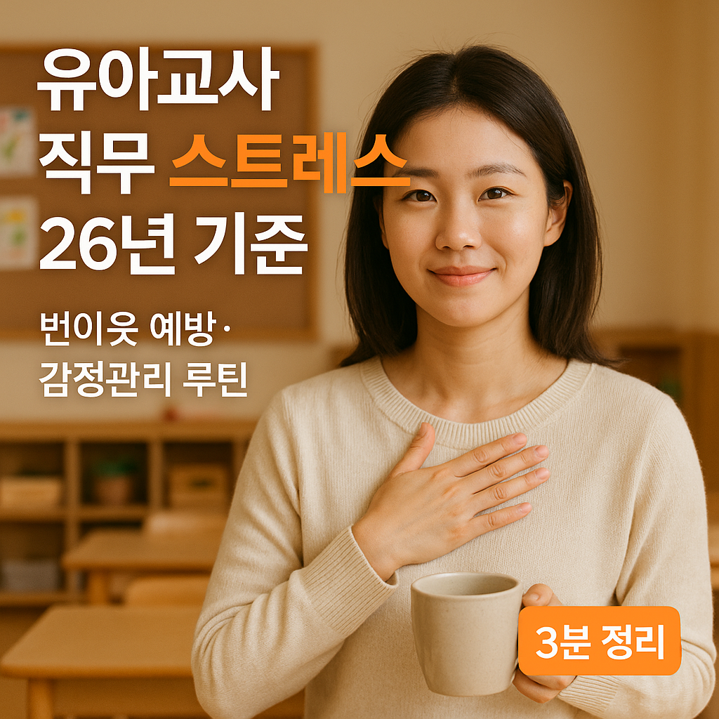 유아교사 직무 스트레스 26년 기준 ｜ 번아웃 예방·감정관리 루틴