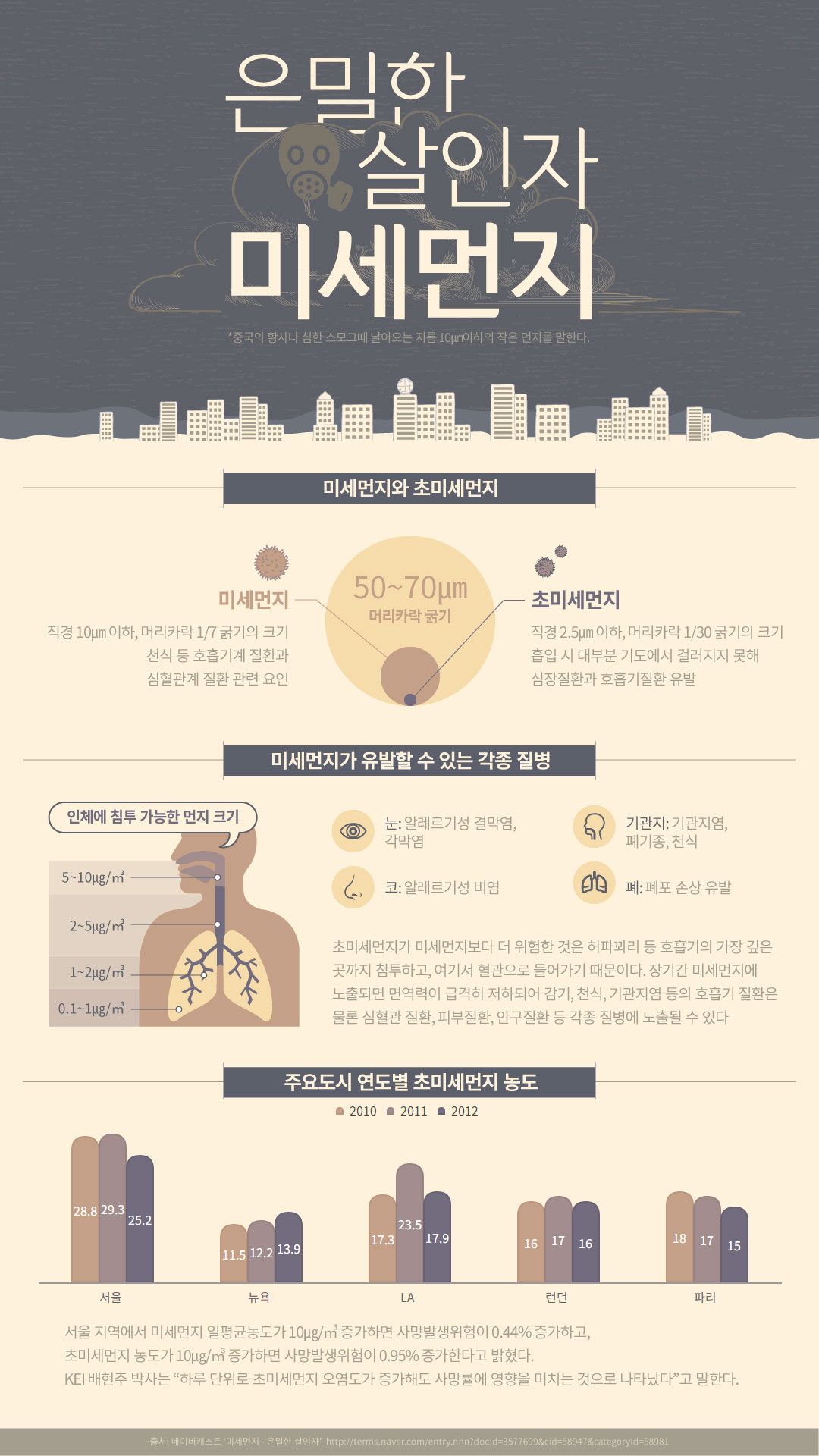 미세먼지가 건강에 미치는 악영향에 대한 이미지