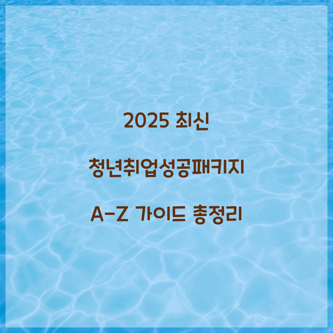 2025 최신 청년취업성공패키지 총정리