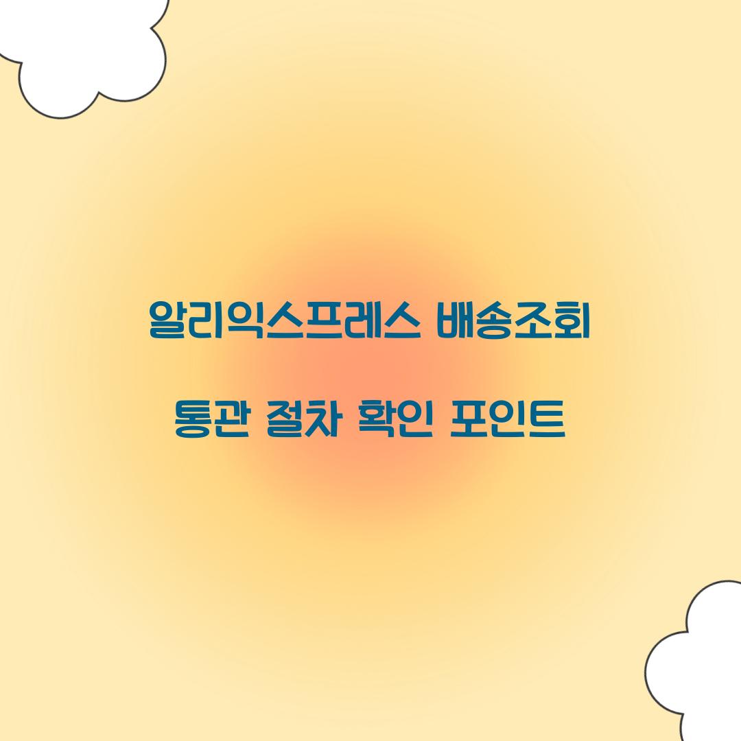 알리익스프레스 배송조회 통관 절차 확인 포인트