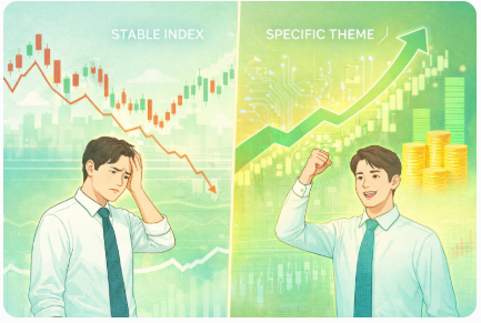 지수는 멀쩡한데 시장은 흔들린다 – 글로벌 엇갈림 속 ‘국내 쏠림 구조’를 읽는 기준