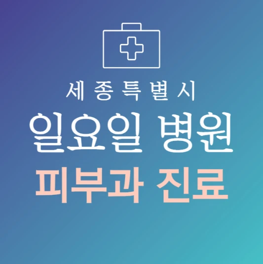 세종시-일요일-피부과-문여는곳-주말에-진료하는-세종시-24시간-피부과-병원