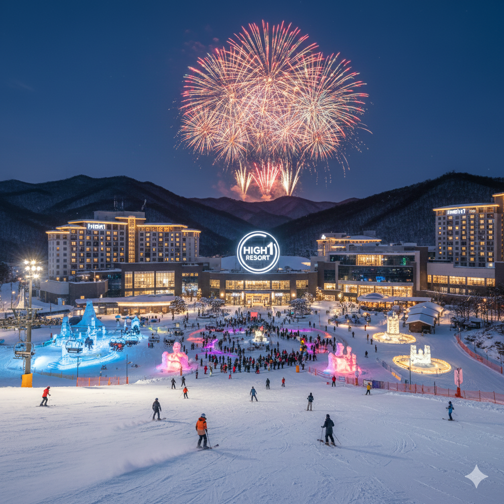 한국 국내최대 스키장 하이원