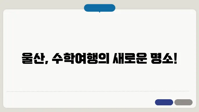 울산 수학여행 코스