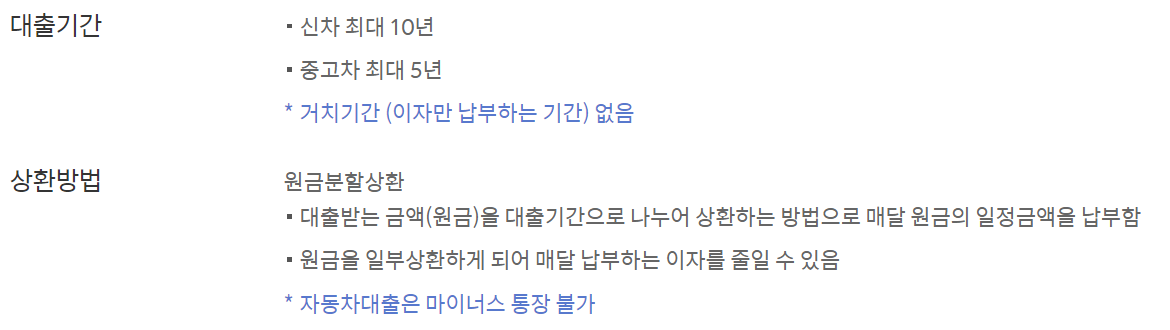 신한마이카 신차 대출