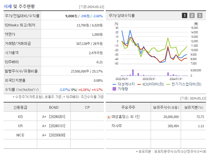 대성에너지_기업개요