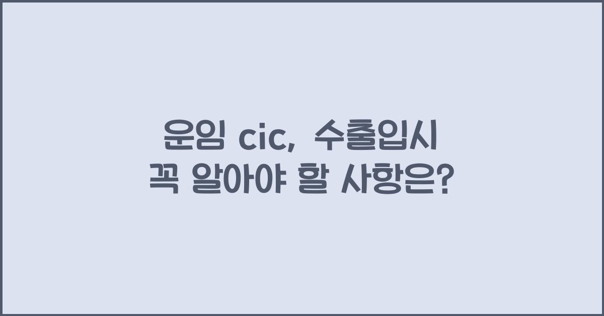 운임 cic