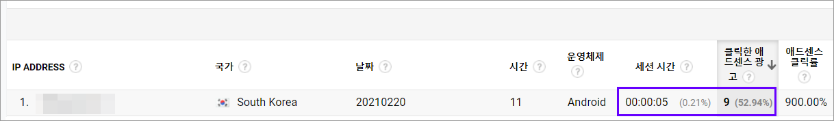 무효클릭 보고서