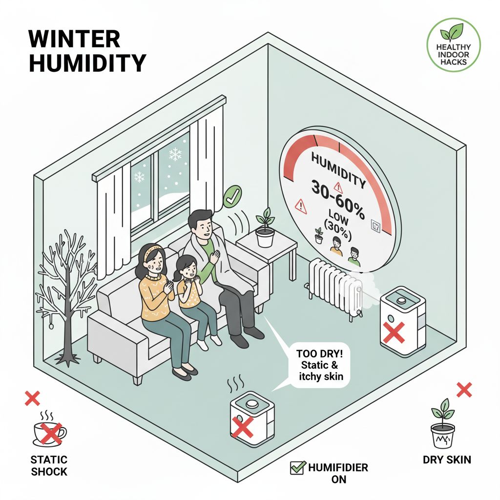 실내습도, 아침습도, 결로관리, 습도적정범위, 실내환경관리, 겨울습도, 습도조절, VOC관리, 실내공기질, 아침공기질