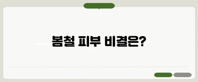 봄철 피부관리 방법 건조함과 트러블 동시에 잡는 팁