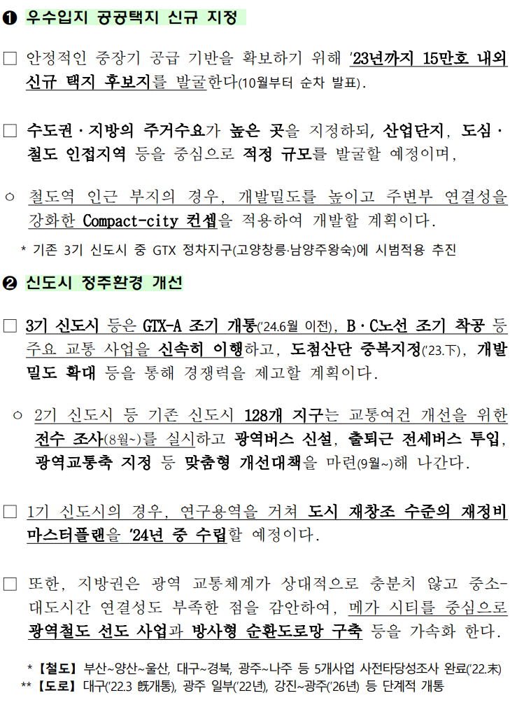 쾌적한 주거환경 조성 내용