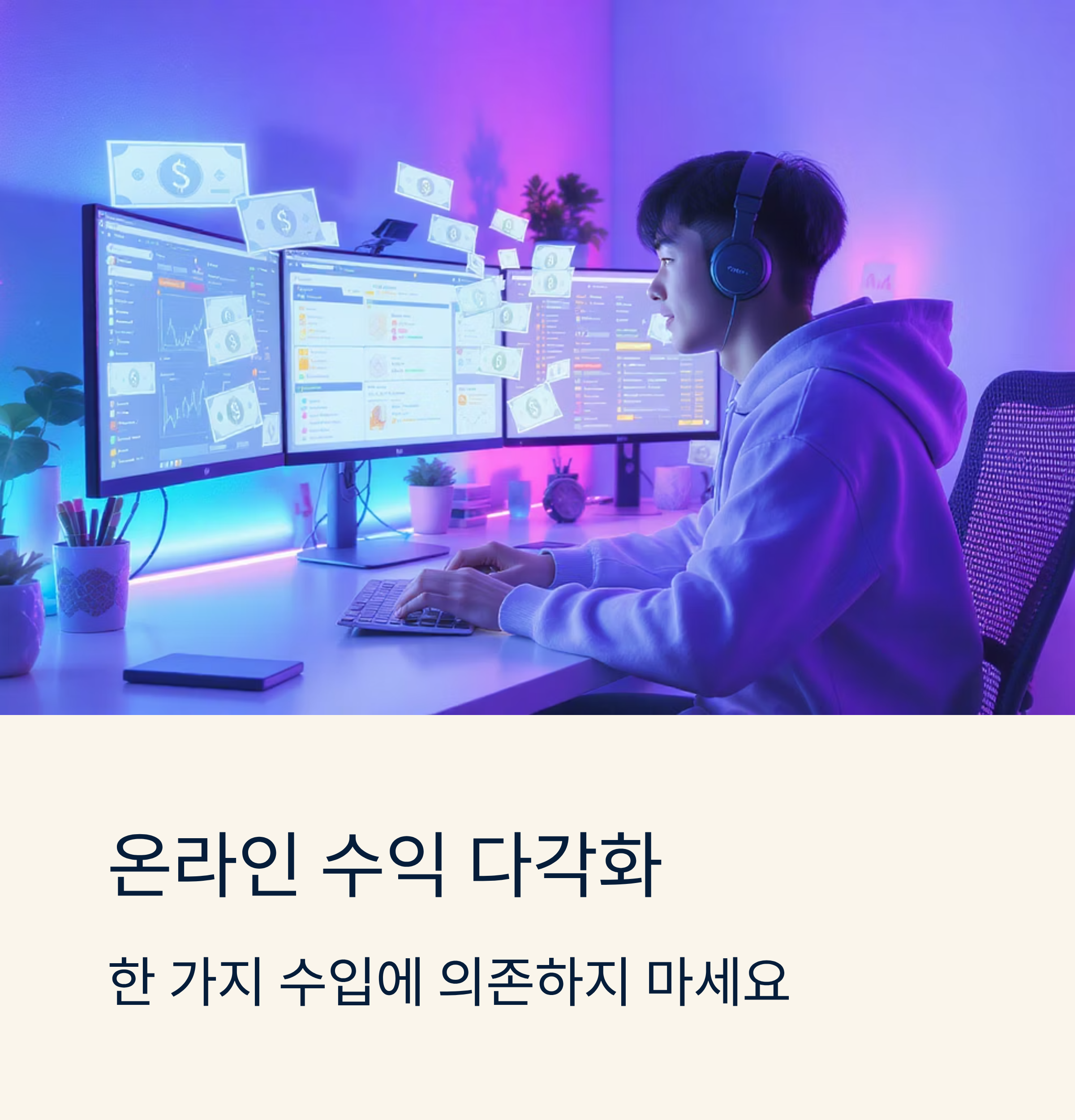 온라인 수익 다각화 한가지 수입에만 의존하지 않기