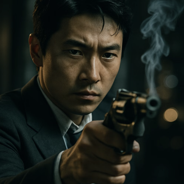 첫째, 연기가 피어오르는 총 한 자루