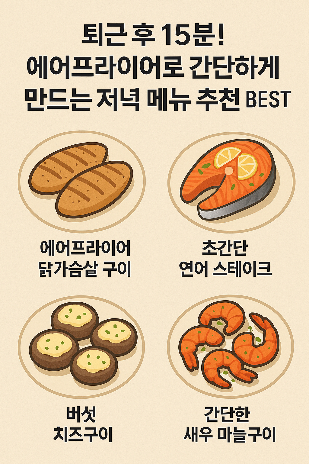 에어프라이어로 간단하게 만드는 저녁