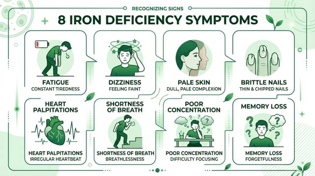 철분 부족 증상 8가지 총정리 인포그래픽"