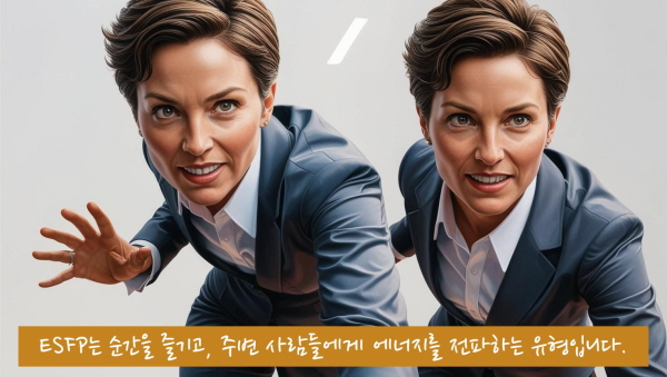 ESFP는 순간을 즐기고, 주변 사람들에게 에너지를 전파하는 유형입니다에 관한 그림입니다.