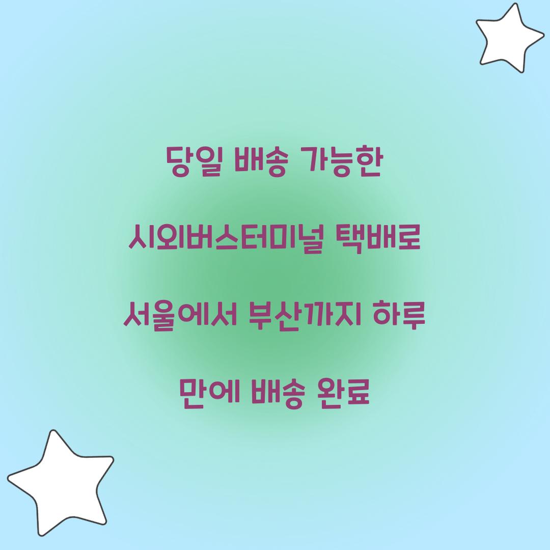 당일 배송 가능한 시외버스터미널 택배