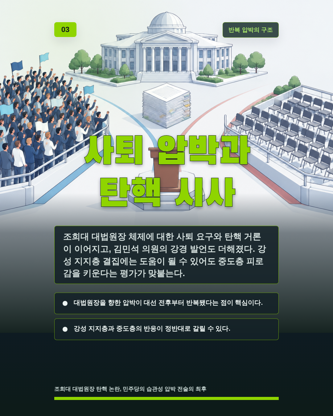 사퇴 압박과 탄핵 시사