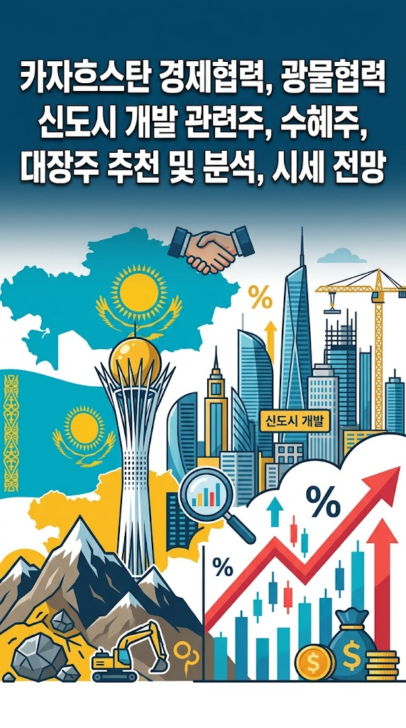 카자흐스탄 경제협력&middot;광물&middot;신도시 개발 관련주 완전 정리 - 수혜주&middot;대장주 분석과 시세 전망