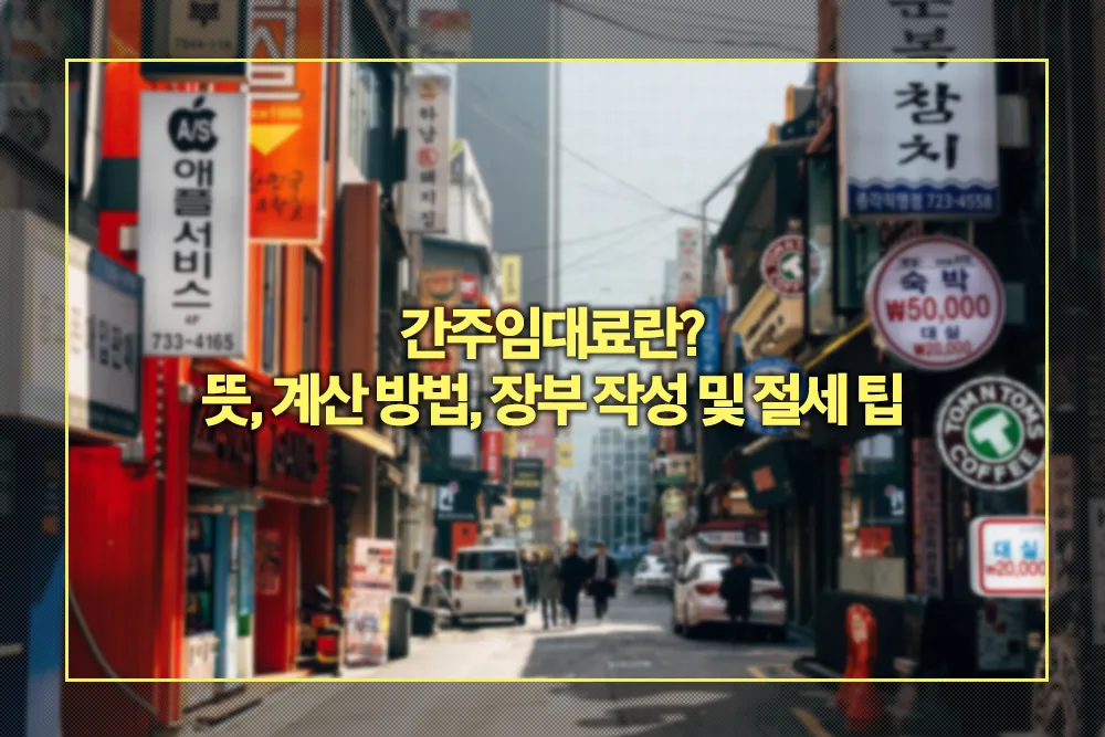 간주임대료 뜻, 계산 방법, 장부 작성, 절세 팁