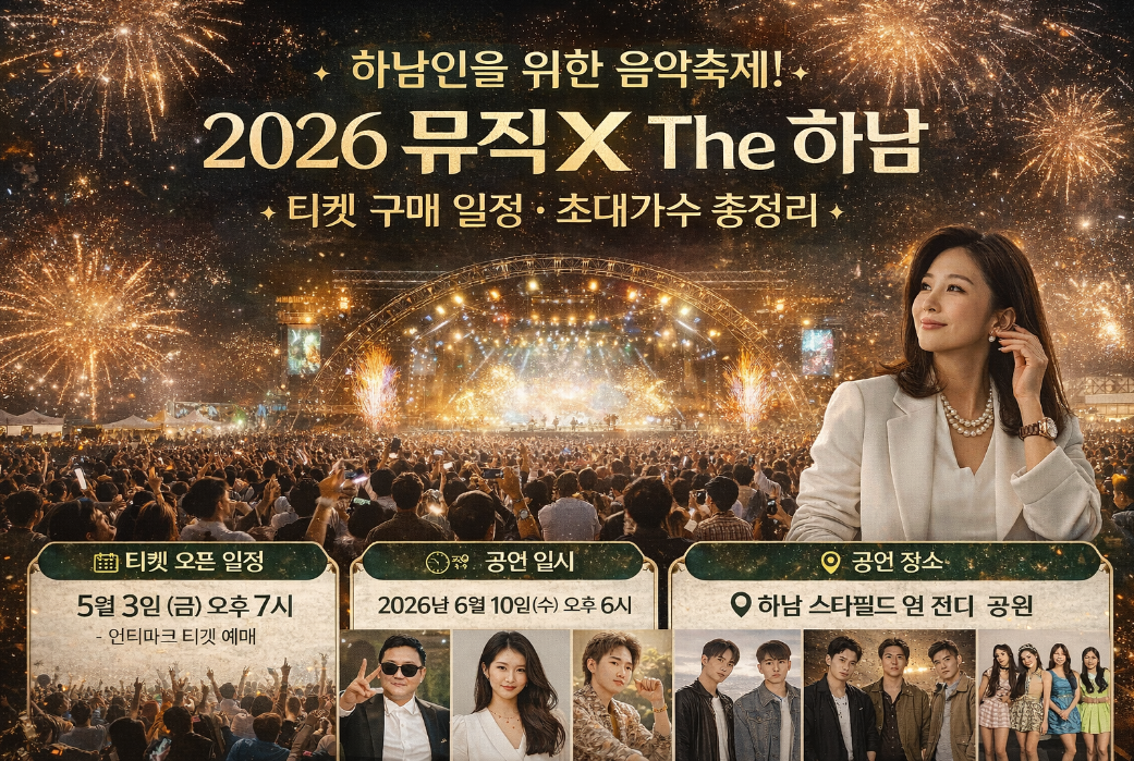 '2026 뮤직 人 The 하남' 티켓 구매 방법 및 초대가수 총정리