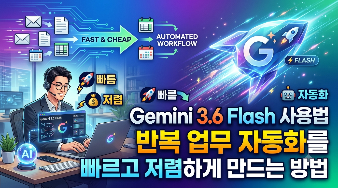 Gemini 3.6 Flash 사용법 ❘ 반복 업무 자동화를 빠르고 저렴하게 만드는 방법