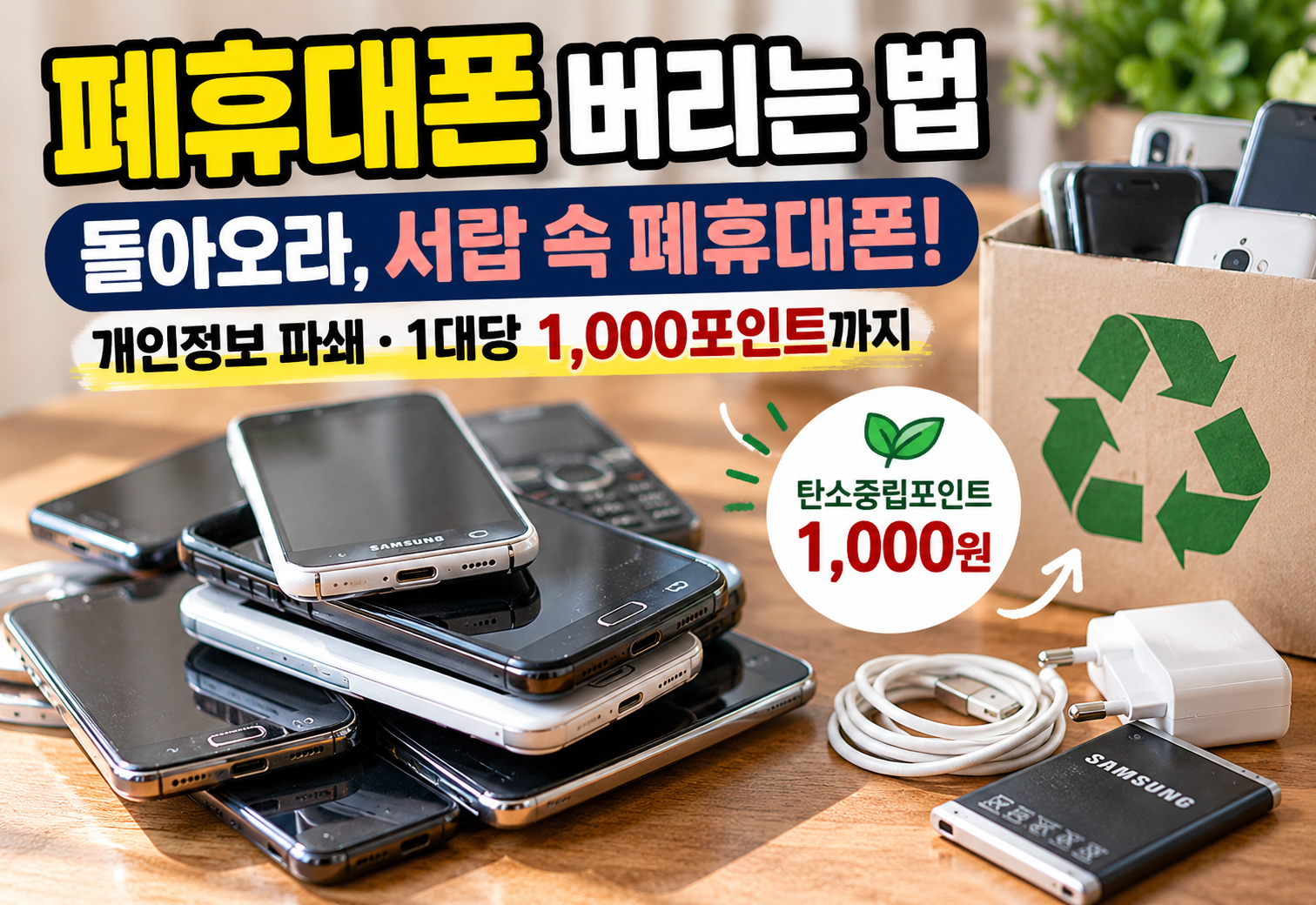 서랍 속 오래된 폐휴대폰 여러 대를 안전하게 버리는 방법