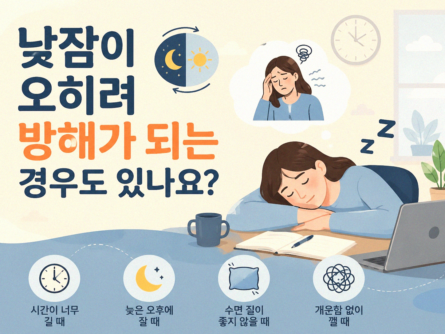 낮잠, 졸릴 때 잠깐 자면 정말 괜찮을까요?