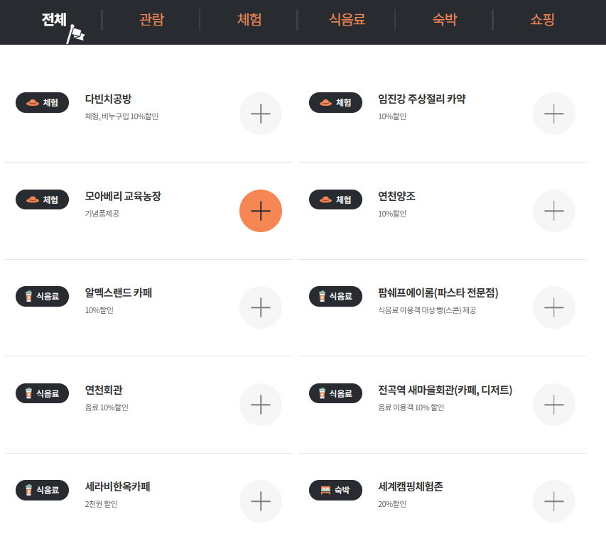 디지털 관광주민증 할인혜택