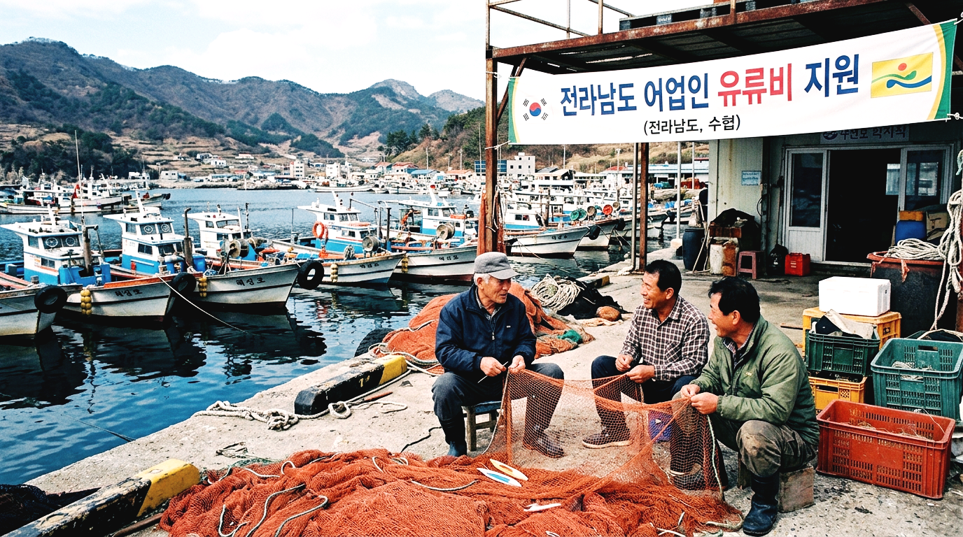 전남 어항에서 활기차게 일하는 어업인들