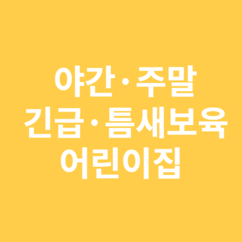 긴급틈새보육 어린이집