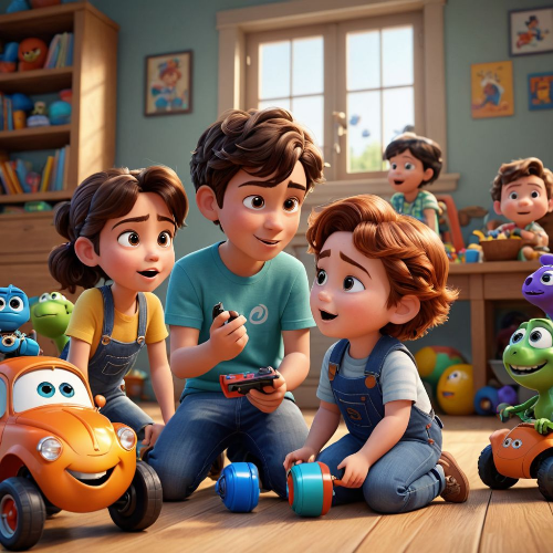 장난감을 가지고 노는 아이