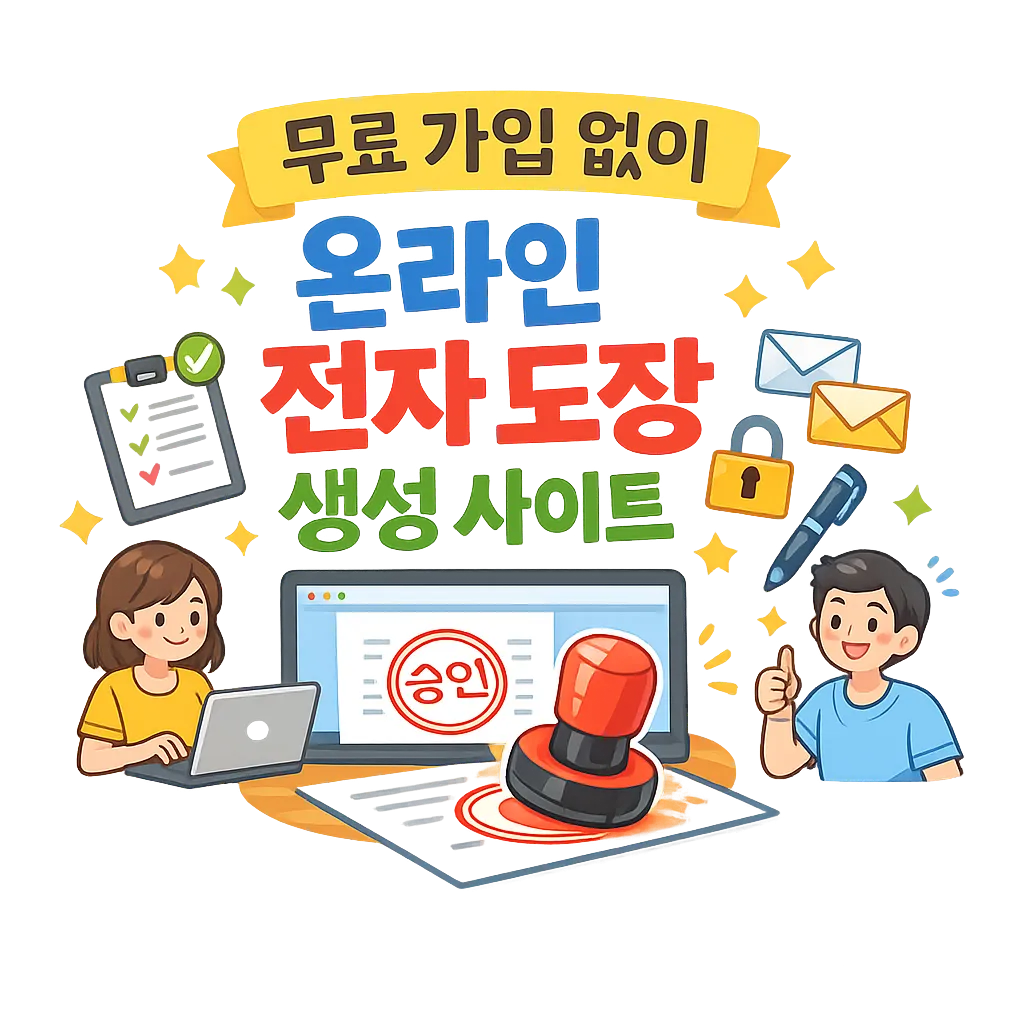 무료 가입 없이 온라인 전자 도장 생성 사이트 설정 방법