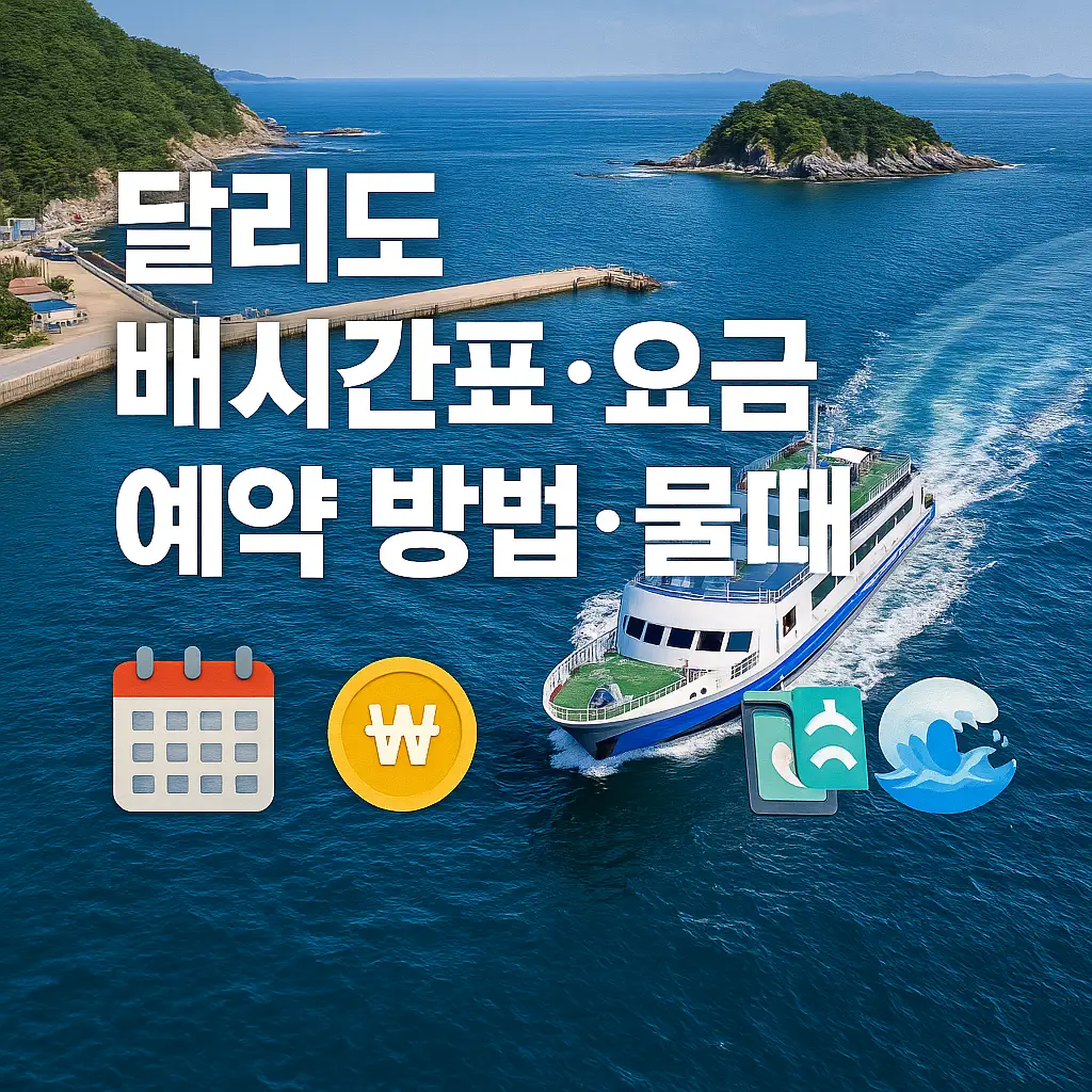 달리도 여행 준비 완벽 가이드! 배편(시간표, 요금, 예약)
