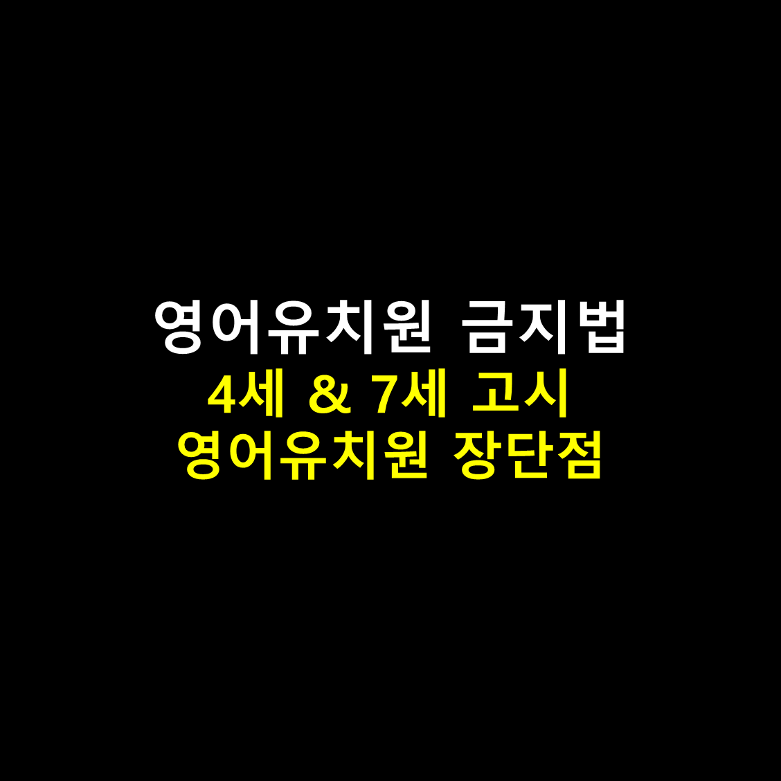 대표이미지 - 영어유치원 금지법