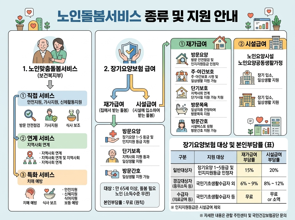 노인돌봄서비스 종류와 지원 안내