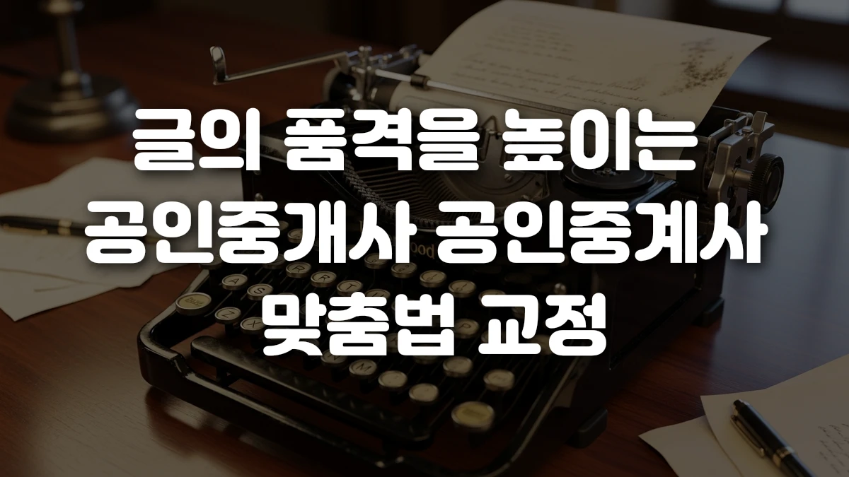 글의 품격을 높이는 공인중개사 공인중계사 맞춤법 교정