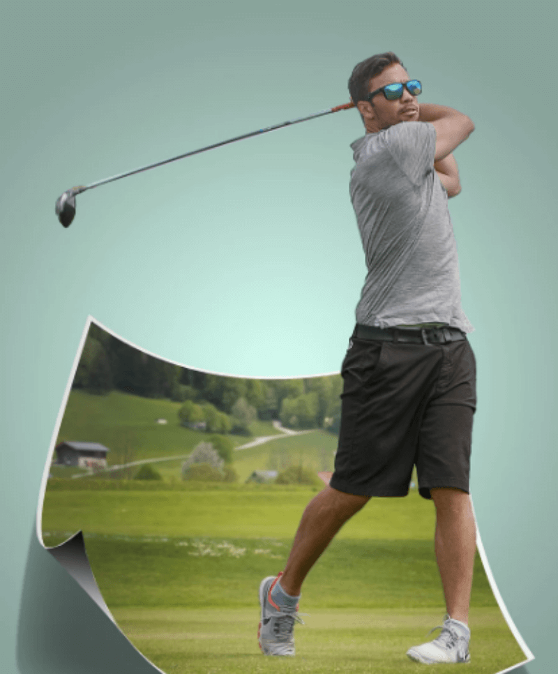 골프치는 남자 사진