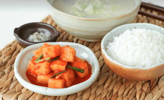 깍두기,생강,젓갈,변비,소화불량,장내 미생물,가스 억제,장내 가스 생성 억제