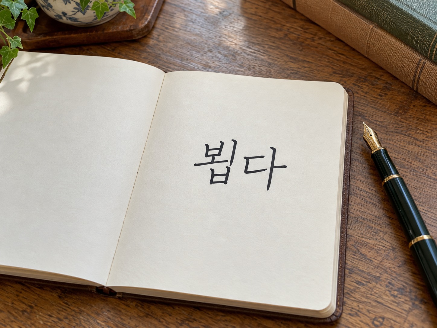 기본형 뵙다를 적은 노트