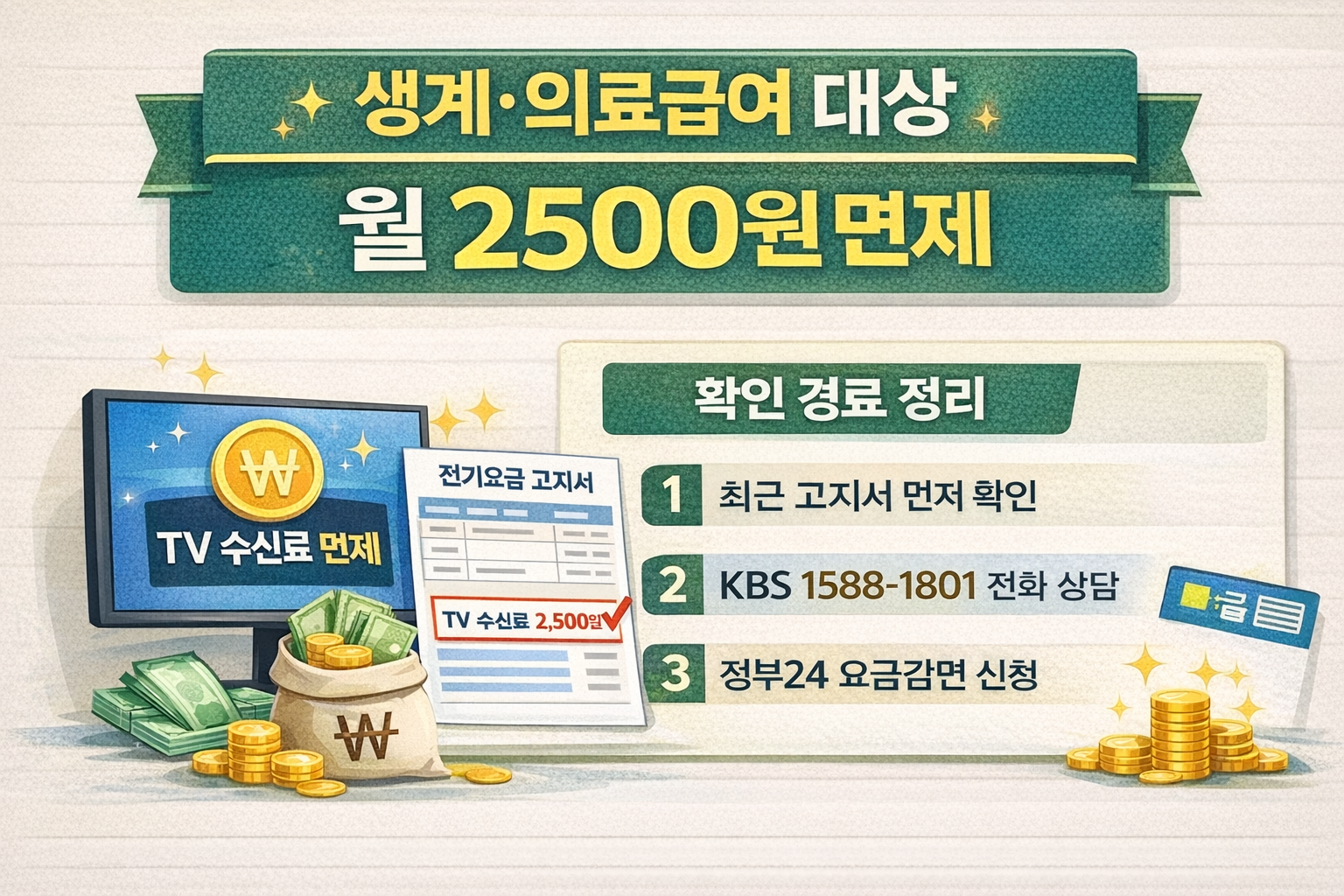 TV 수신료 면제 요약 이미지