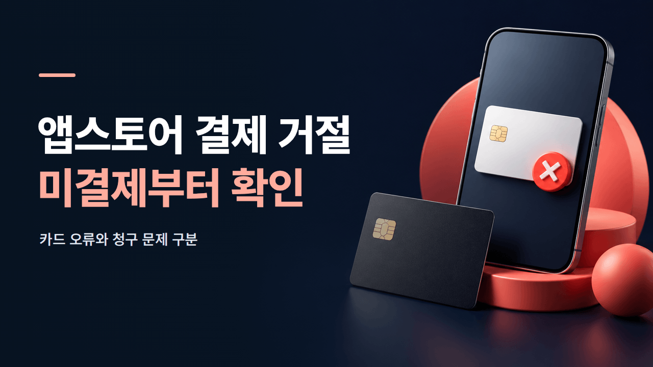 앱스토어 결제 거절·확인 필요 해결 ❘ 카드 오류와 이전 미결제 구분