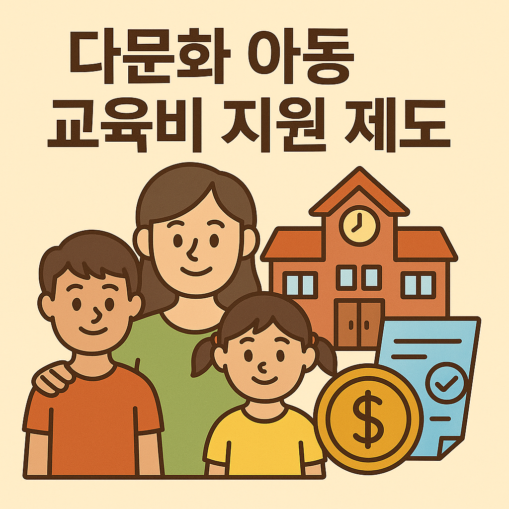 다문아 아동 교육비 지원 제도 포스터 이미지