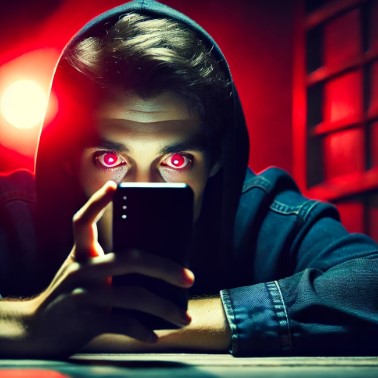 스마트폰 과다 사용 시 눈에 피로 관련 이미지