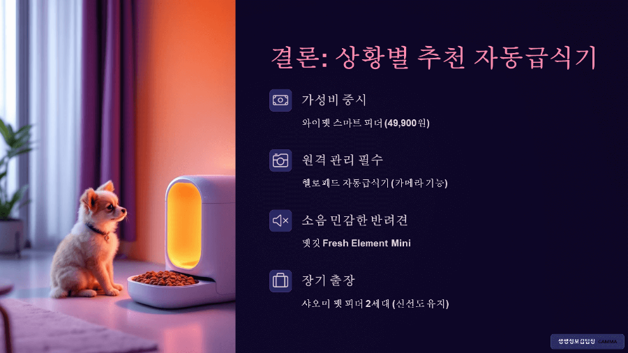 소형견 자동급식기 비교