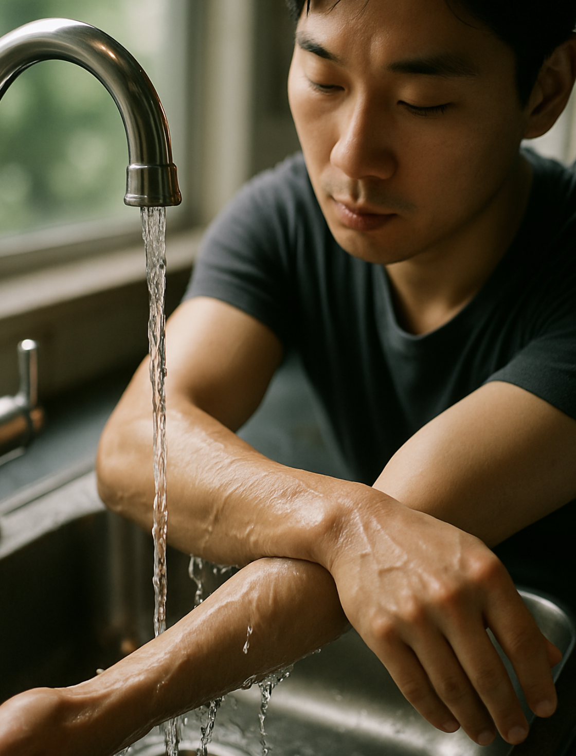 3. 피부에 닿았을 때, 단 하나의 응급처치