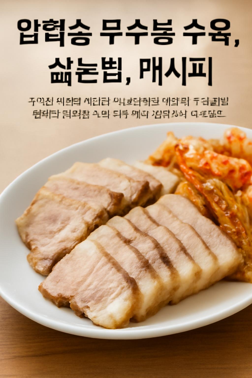 압력솥 무수분 수육